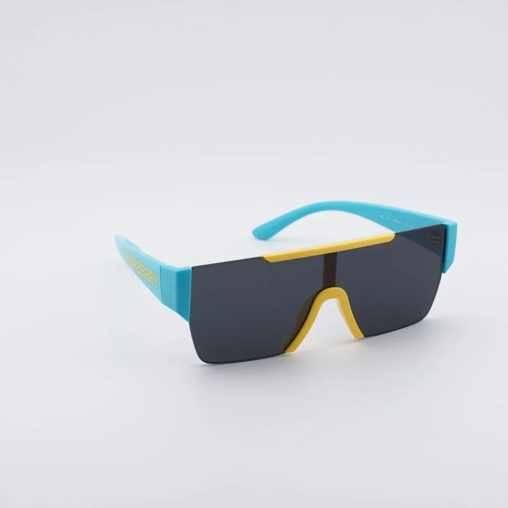 Burberry Kids JB4387 405087 Sunglasses Yellow/Blue Shield Frame, Grey Lenses
